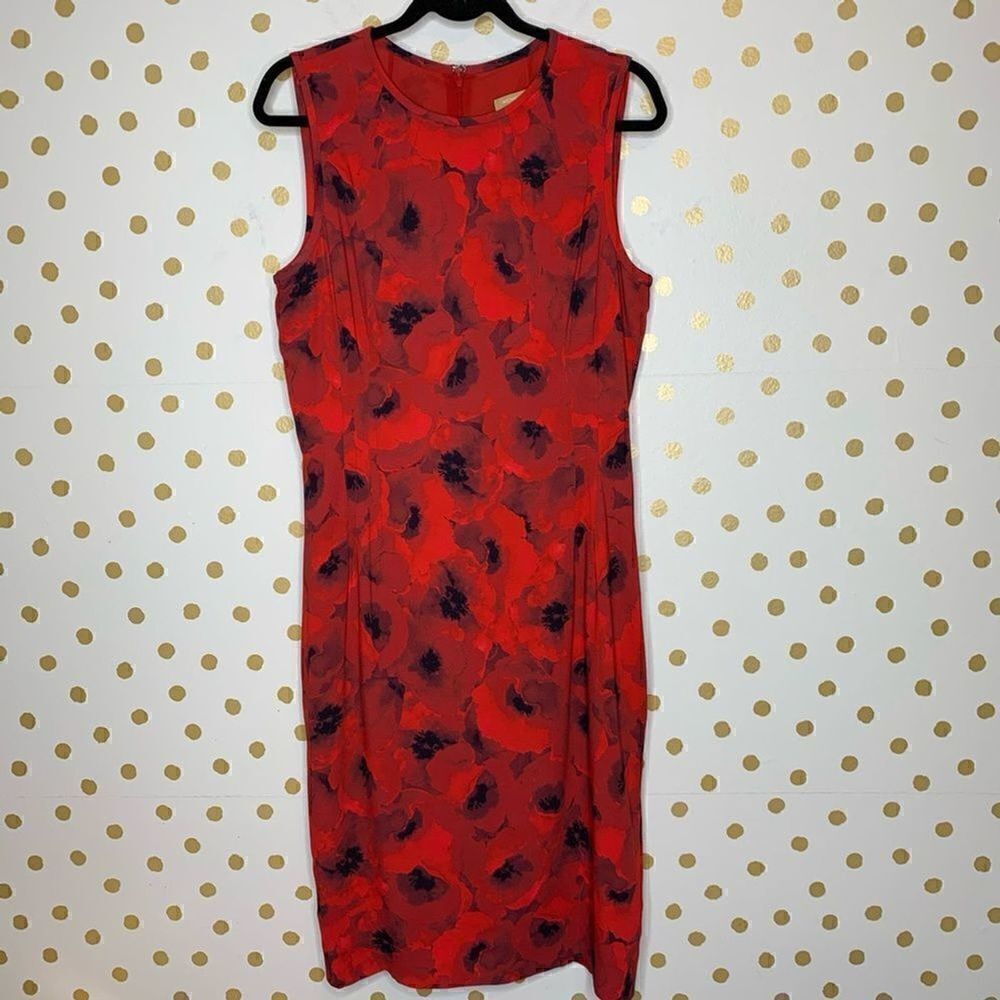 Michael kors collection poppy floral sheath dress 14